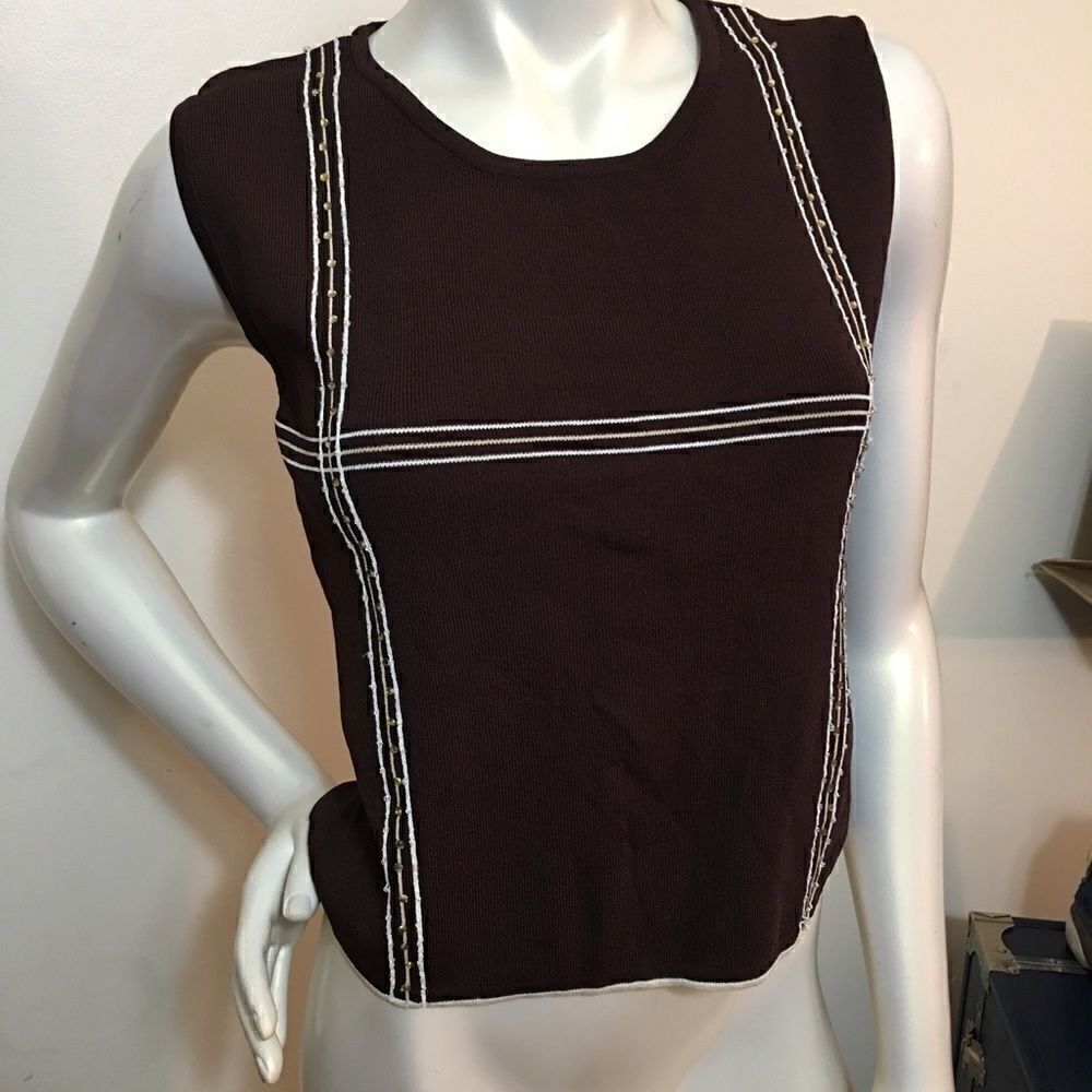 Finite sooo Vintage silky knit rhinestone top‎